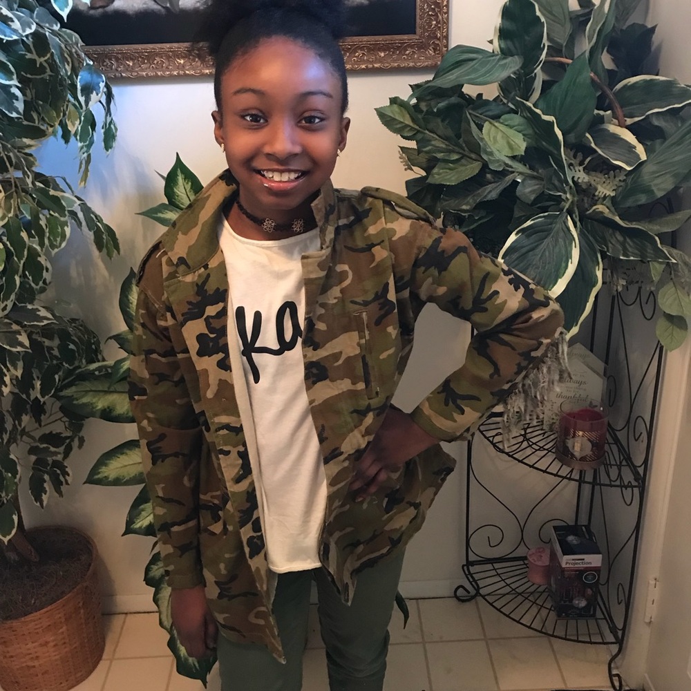 Kids Camouflage Fringe Jacket